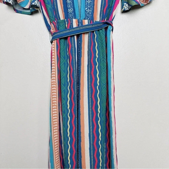 Flying Tomato Womens Small Multistripe Belted  Jumpsuit - Picture 10 of 13